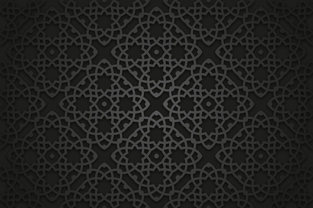 Seamless 3d Ramadan Islamic pattern in Arabian style Vector illustration