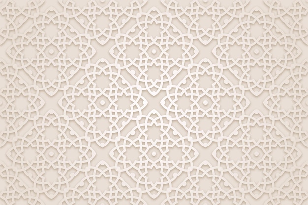 Vector seamless 3d ramadan islamic pattern in arabian style vector illustration