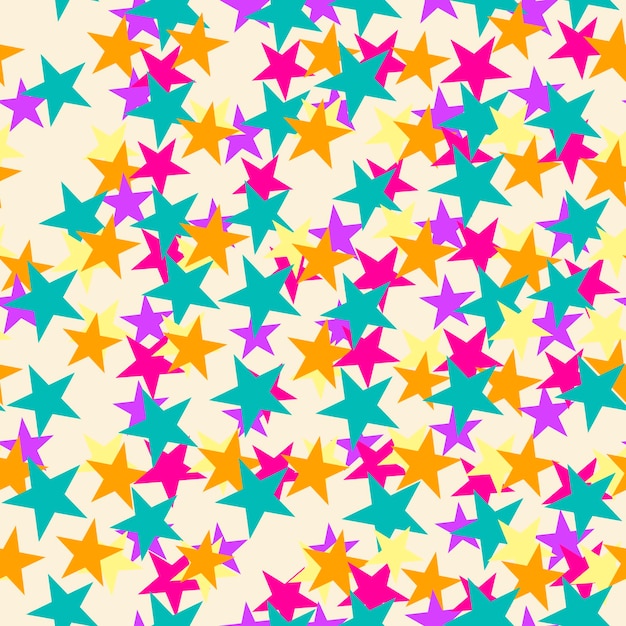 Seamless abstract background with stars. Infinity messy geometric pattern.