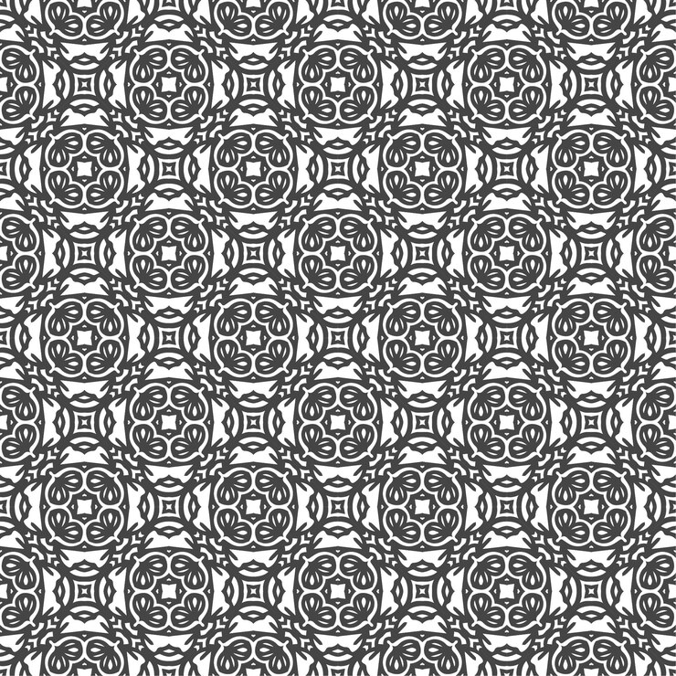 Vector seamless abstract black and white pattern design with minmalist style