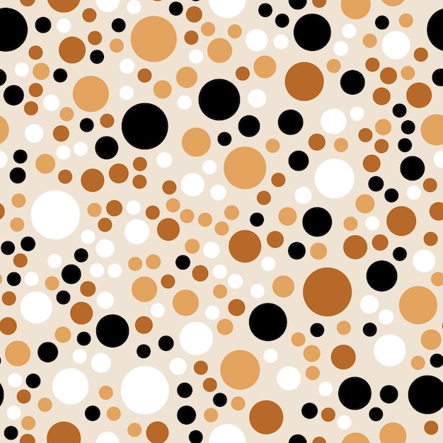 Seamless abstract circles pattern on beige. Perfect for bedding, tablecloth, oilcloth, scarf textile