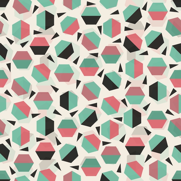 Seamless abstract confetti pattern background with geometry