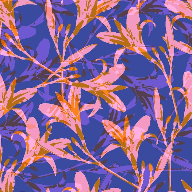 Вектор Бесшовные абстрактные каракули цветы узор фона для модной ткани