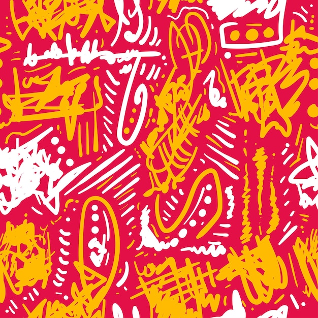 Vector seamless abstract doodle hand drawn background wallpaper