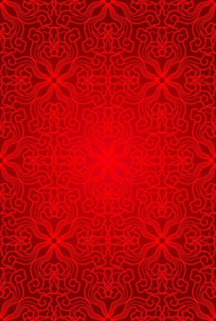 원활한 추상 꽃 패턴 배경 빨간색