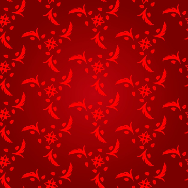 Seamless abstract floral pattern background red