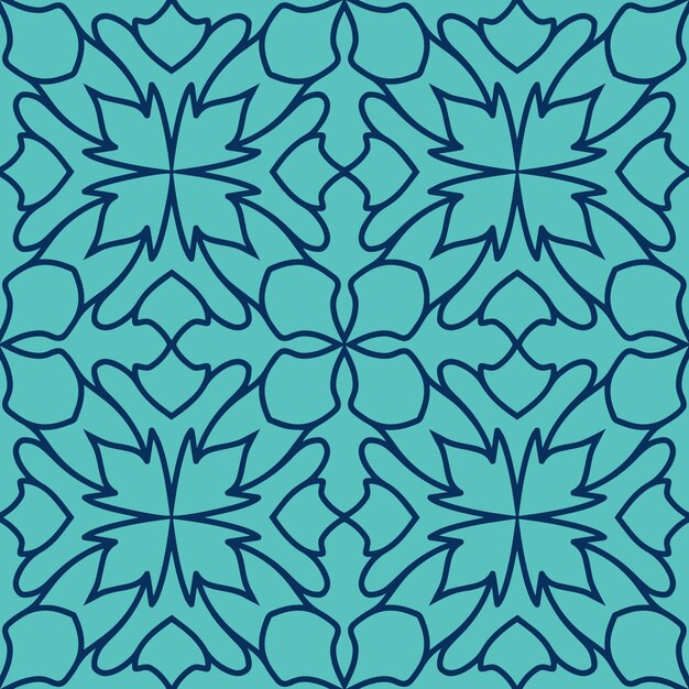 Seamless abstract floral pattern geometric leaf ornament