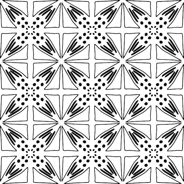 シームレスな抽象的な幾何学的な手描きパターン