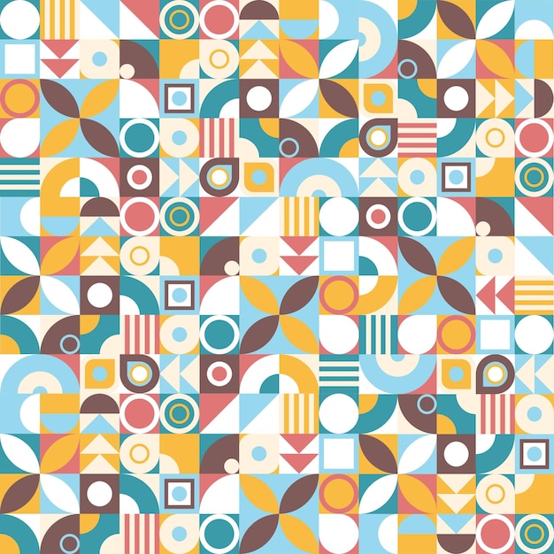 Seamless abstract geometric pattern of simple shapes