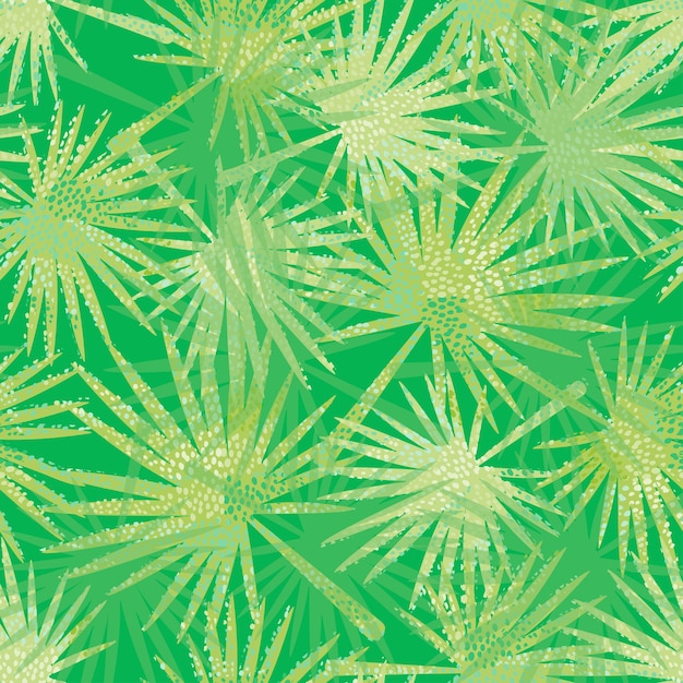 Seamless abstract green palm leafs pattern background greeting card or fabric