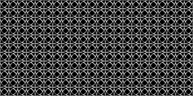 Seamless abstract monochrome geometric circles line pattern. vector background, black and white wallpaper