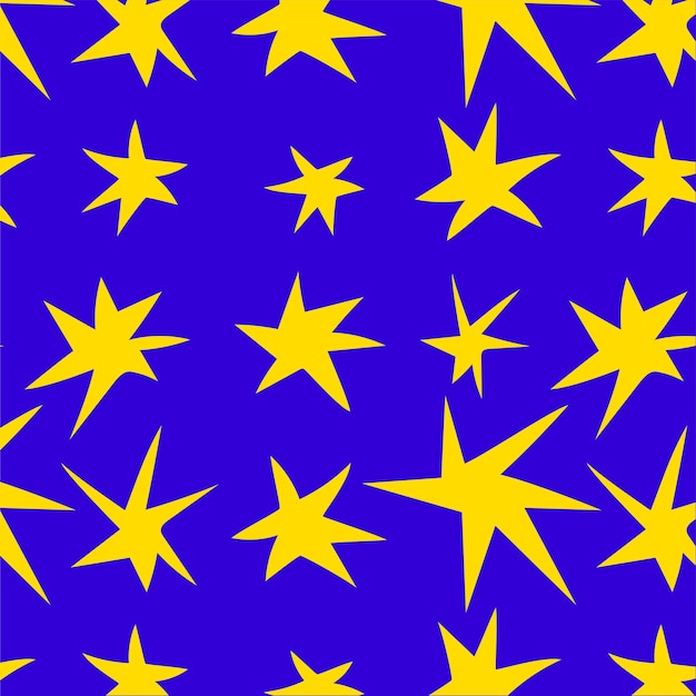 Seamless abstract pattern of asymmetrical stars for design