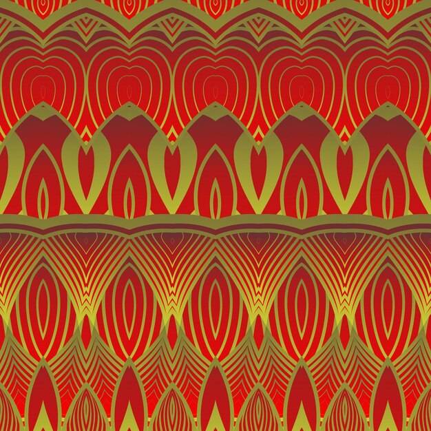 Seamless abstract pattern in red and yellow colors Vector illustration