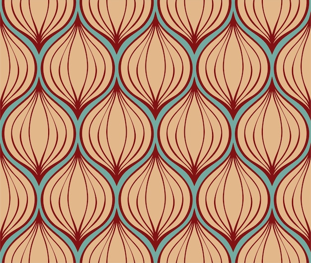 Vector seamless abstract pattern retro stylized onions background