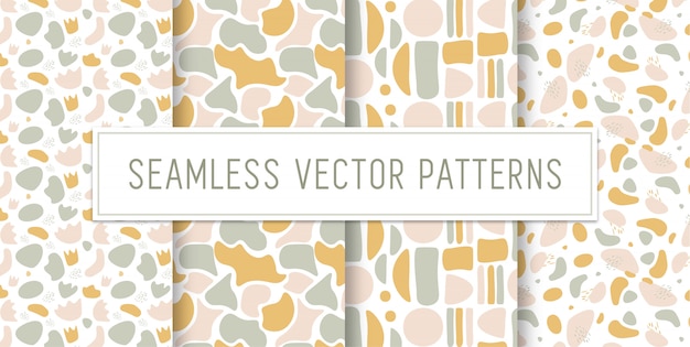 Vector seamless abstract pattern set