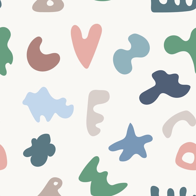 Seamless abstract pattern of simple organic shapes