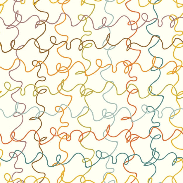 Seamless abstract pattern with bright doodles and swirls