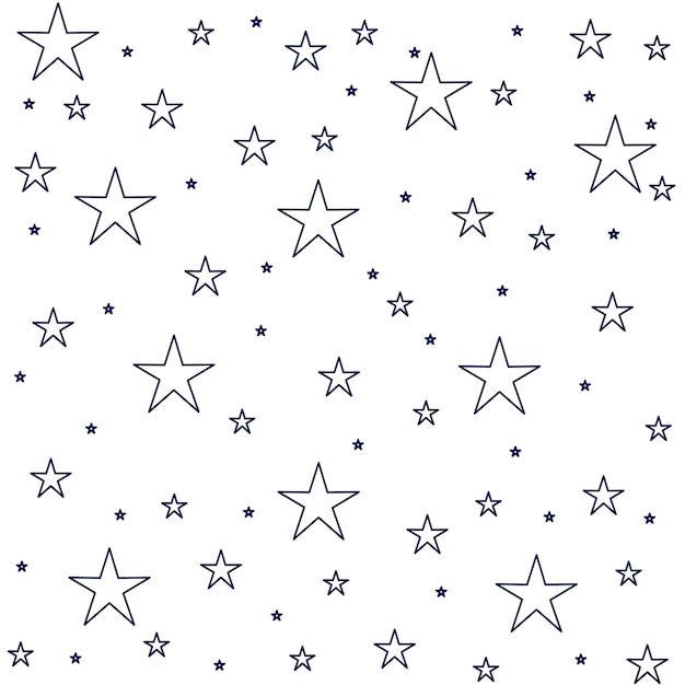 Vector seamless abstract pattern with grey stars of different size on white background. nice vector