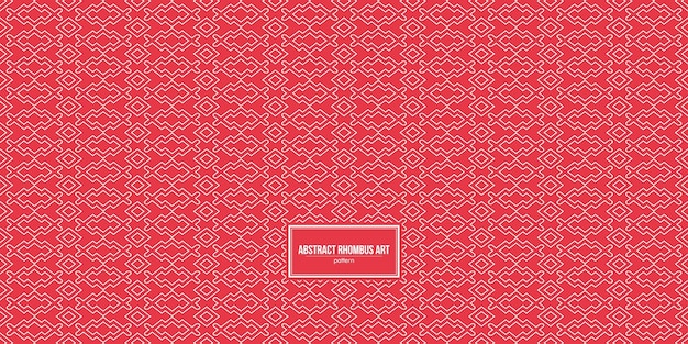 seamless abstract rhombus art pattern with red background