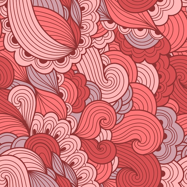 원활한 추상 파도 패턴 물결 모양 배경 화려한 원활한 꽃 분홍색과 빨간색 배경