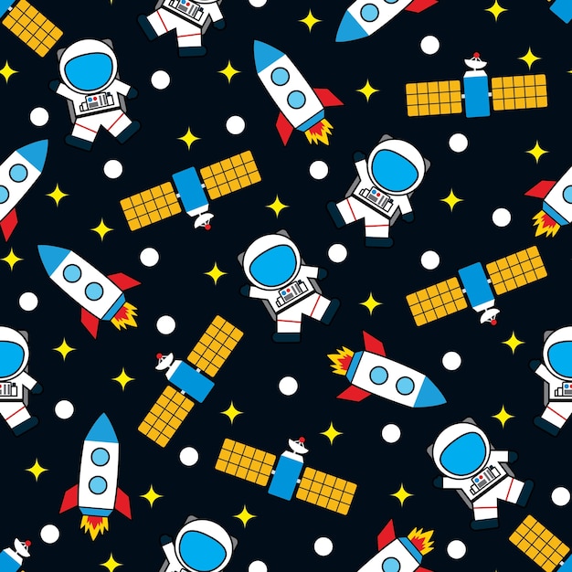 Vector seamless adventure space vector pattern background