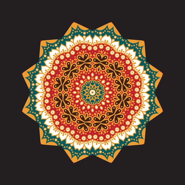 Seamless African Pattern Colorful Mandala Design Template