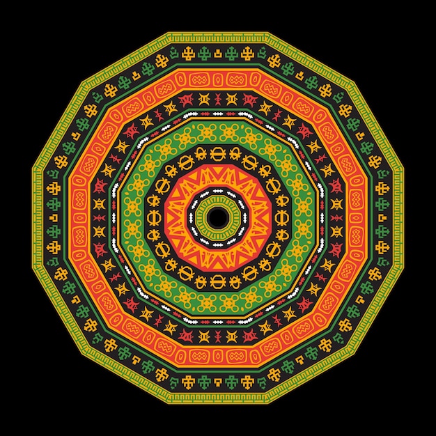 Seamless African Pattern Colorful Mandala Design Template