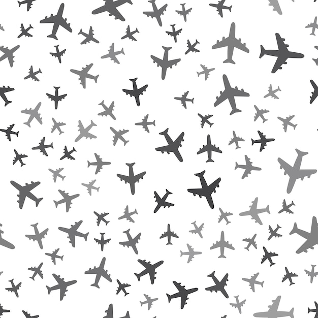 Seamless airplane pattern on a white background. simple airplane icon creative design. can be used for wallpaper, web page background, textile, print ui/ux