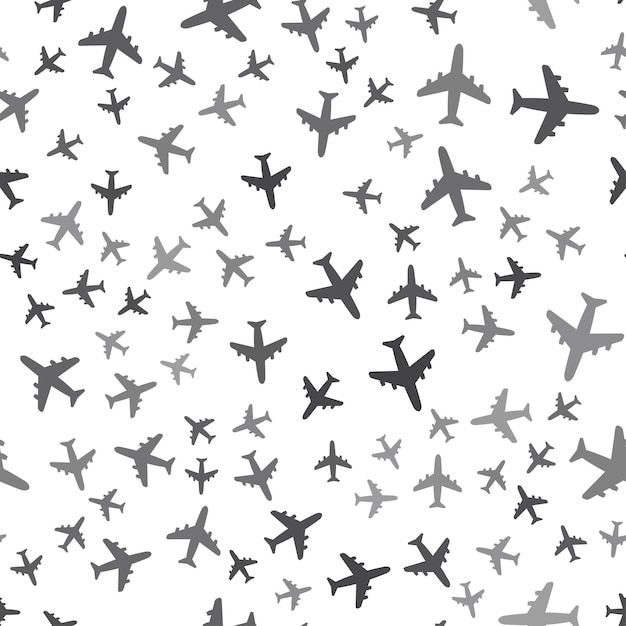 흰색 바탕에 원활한 비행기 패턴 간단한 비행기 아이콘 크리에이 티브 디자인