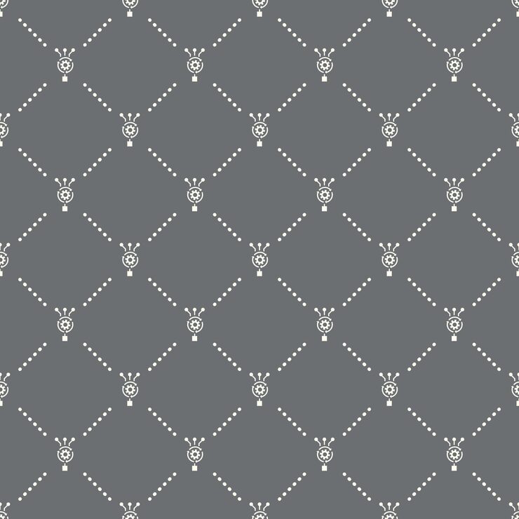 Vector 어두운 배경에 원활한 알고리즘 패턴입니다. 알고리즘 아이콘 크리에이 티브 디자인입니다. 벽지, 웹 페이지 배경, 섬유, 인쇄 ui/ux에 사용할 수 있습니다.