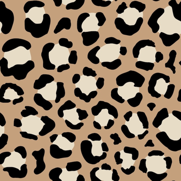Бесшовный образец животных с точками леопарда. Креативная дикая текстура для ткани, упаковка. Векторная иллюстрация