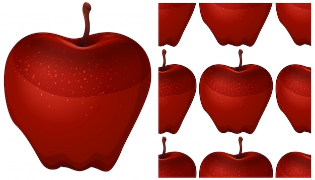 Vector seamless apple isolated