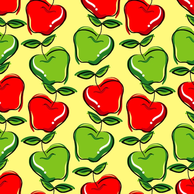 Vector seamless apple pattern