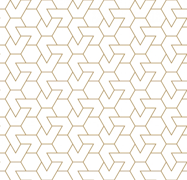 Seamless arabic geometric ornament in brown color.Thin lines.