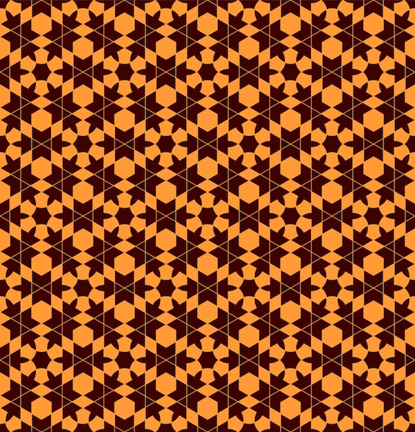 Seamless arabic geometric ornament in brown colors