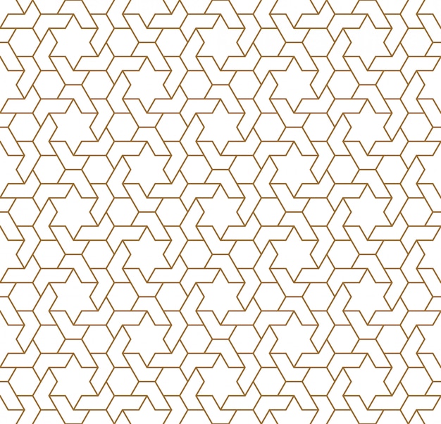 茶色のシームレスなアラビアの幾何学的な飾り。