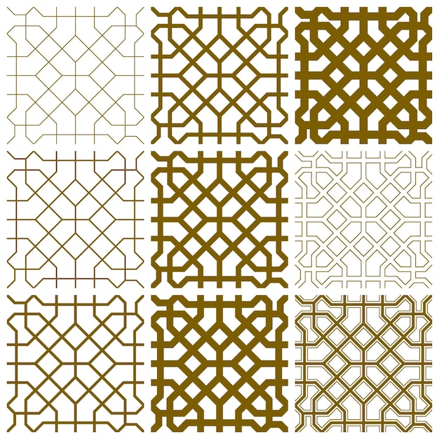 茶色のシームレスなアラビアの幾何学的な飾り