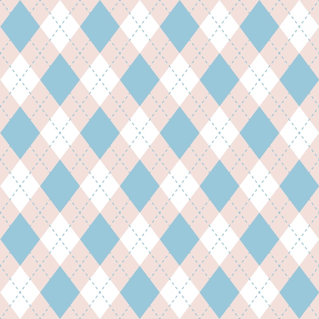 Seamless argyle plaid blue pattern. diamond check.