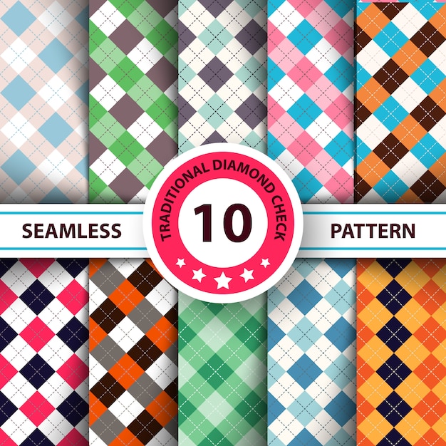 Seamless argyle plaid blue pattern. 