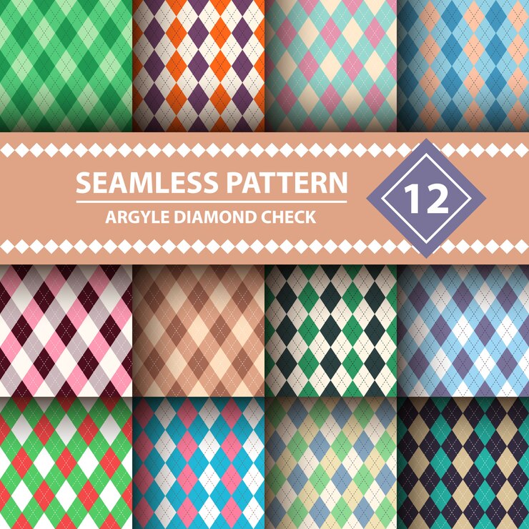 Seamless argyle plaid blue pattern. 
