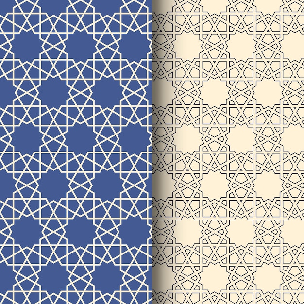 Seamless Authentic Arabic islamic geometric pattern with stats shape