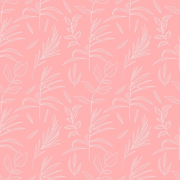 seamless autumn pattern background with tropical leaves