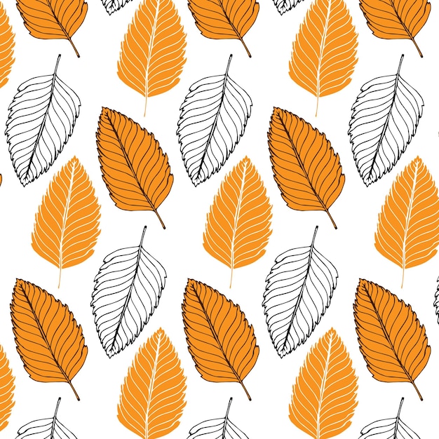 Seamless autumn pattern with colorful translucent leaves for your creativity