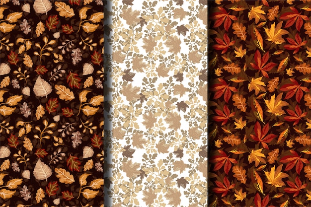 Vector seamless autumn pattern with fall leaves