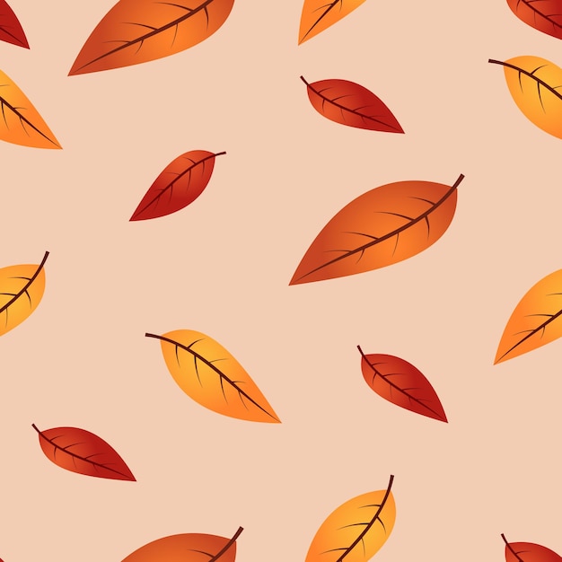 Seamless autumn pattern with leaves Seamless repeat pattern with autumn leaves illustration Wallpaper design Scrapbook page Vector illustration