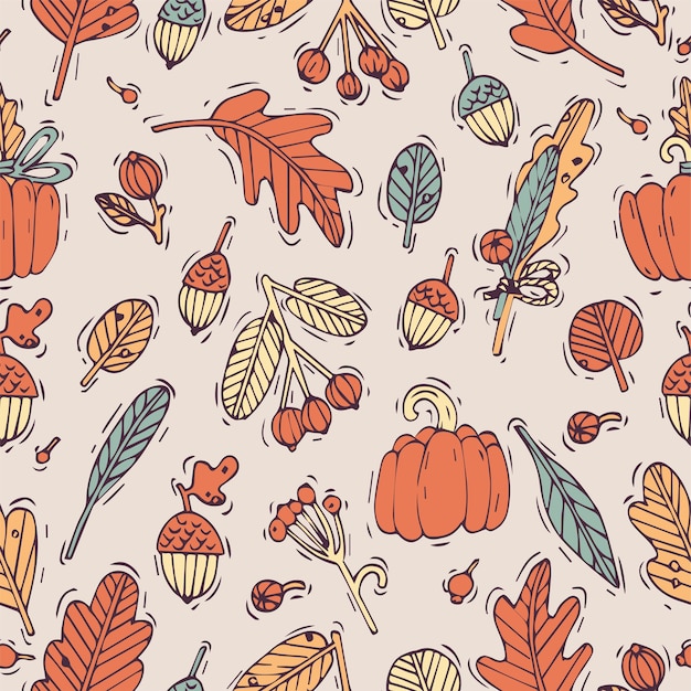 Vector seamless autumn  pattern