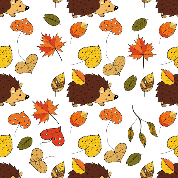 Seamless autumn vector pattern