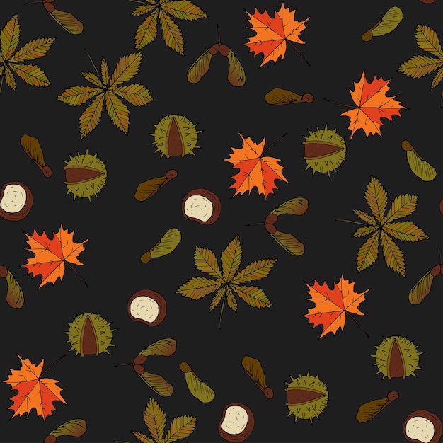 Seamless autumn vector pattern