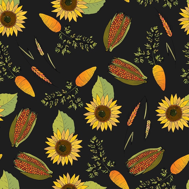 Seamless autumn vector pattern