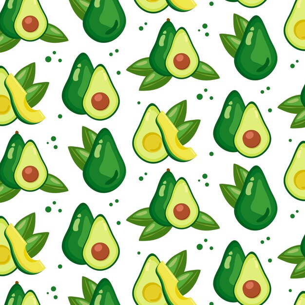 Motivo avocado senza cuciture illustrazione vettoriale disegnata a mano per copertine sfondi tropicali texture